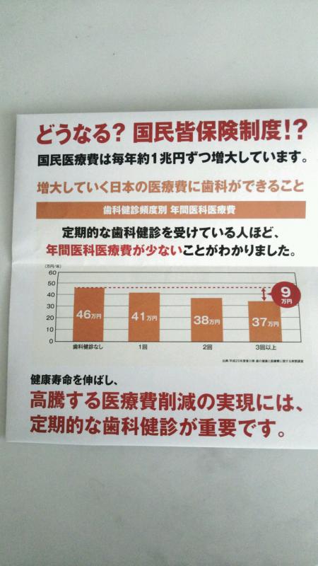 歯科健診で医科医療費を削減 活動報告 広島県東広島市西条 ゆりの木歯科